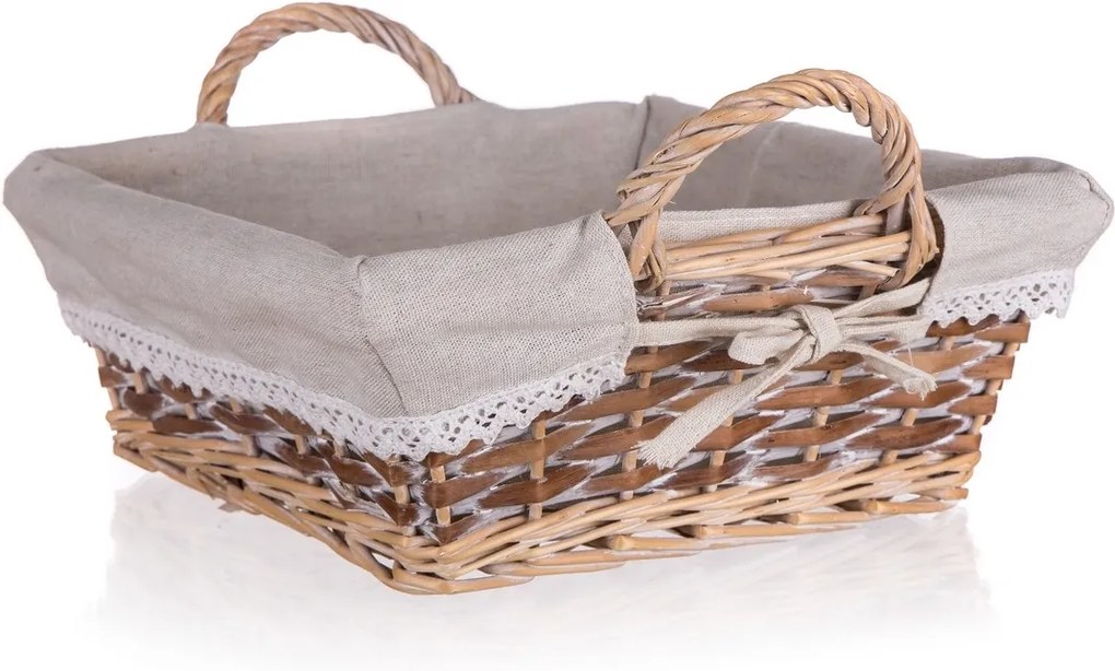 Coș împletit Home Decor cu mânere Duo, 35 x 17x 9 cm