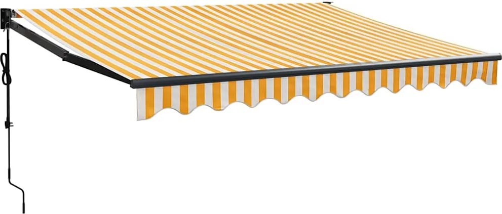 vidaXL Copertina automată retractabilă, galben și alb, 3,5x2,5 m