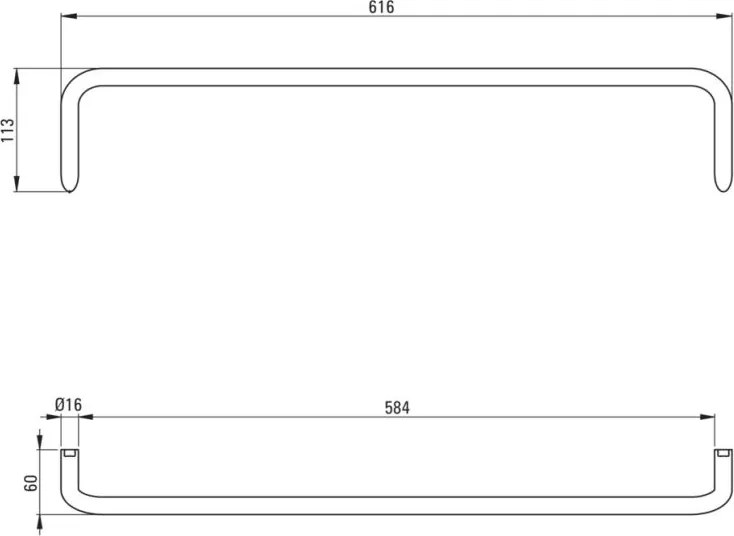 SILIA - Suport pentru prosoape, montare pe perete, Bronz Periat (ADI_C621)