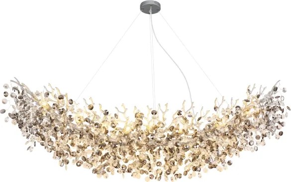 Globo 64138H4S - Candelabru suspendat pe cablu QUEENA 16xE14/40W/230V argintiu