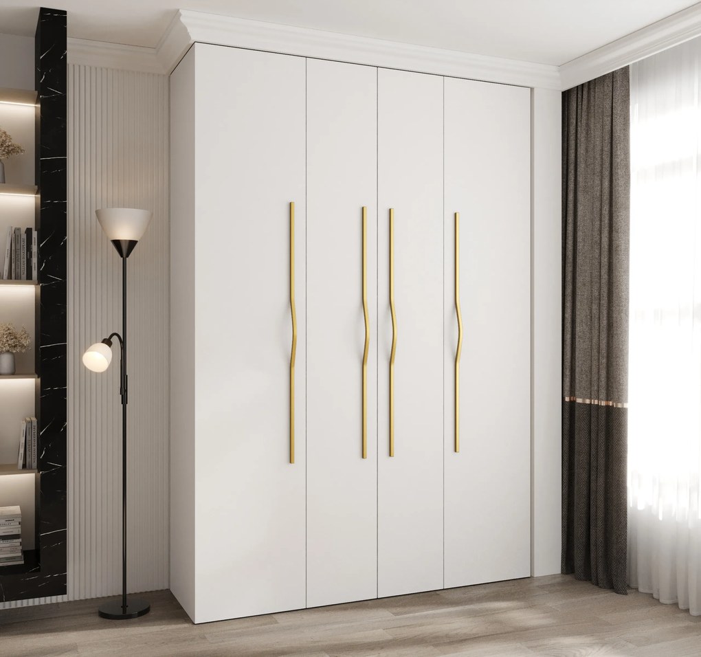 Dulap de haine 170 cm Carmela 40-2 (alb + Auriu). 1126574
