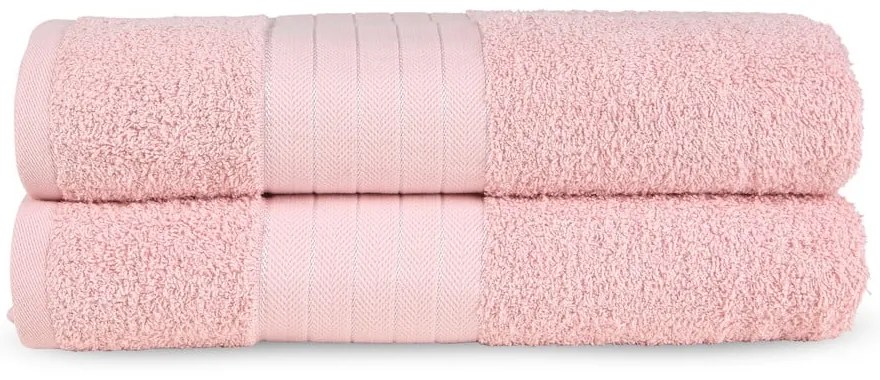 Prosoape roz 2 buc. din bumbac din frotir 70x140 cm – Good Morning