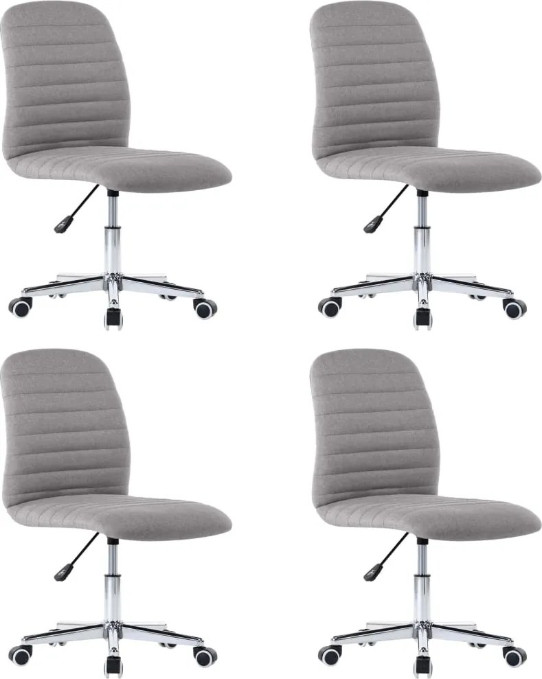 vidaXL Scaune de bucătărie pivotante, 4 buc., gri deschis, textil