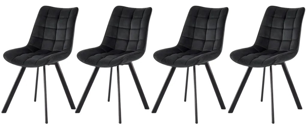 Set 4 scaune K332 velvet negru