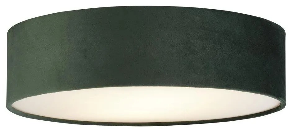 Plafoniera moderna cu abajur din catifea verde Drum 2L, 38cm