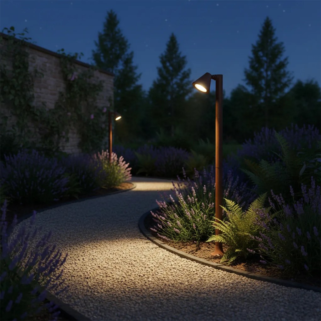 Stâlp modern pentru exterior maro ruginiu 100 cm IP44 reglabil - Ciara