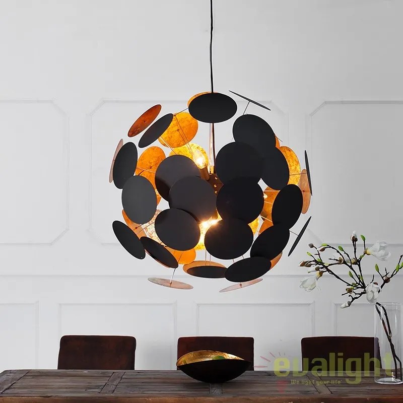 Lustra design modern Infinity negru/ auriu A-36226 VC