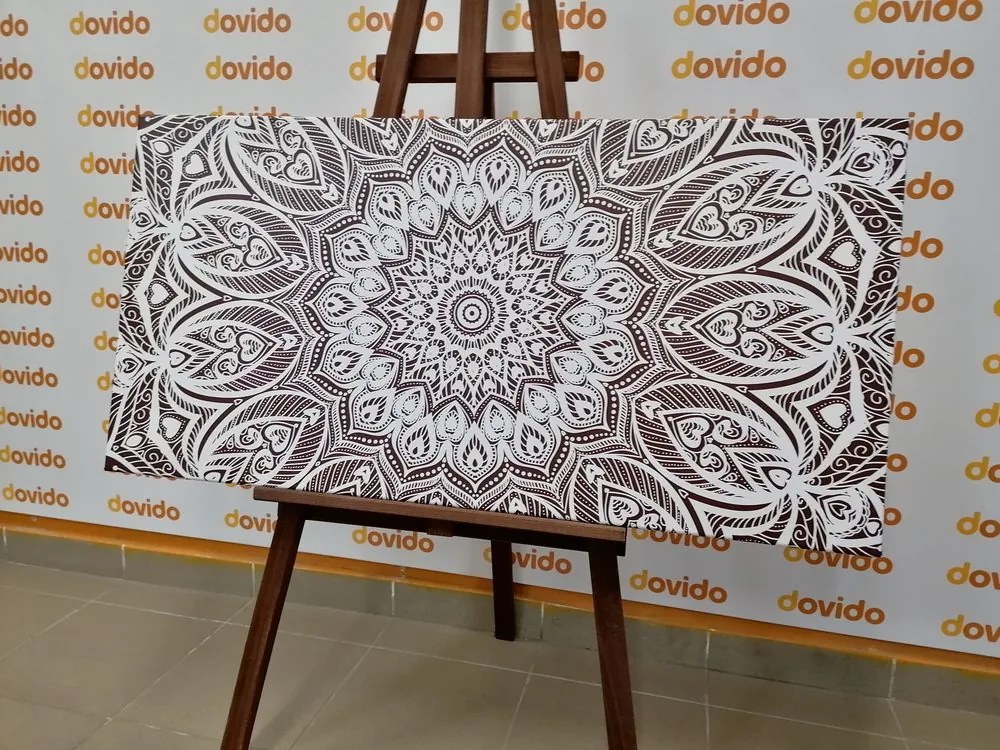 Tablou Mandala armonie pe un fundal maro