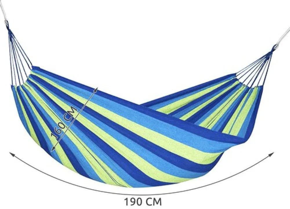 Hamac albastru-verde pentru 2 persoane, HAMMOCK 200x150 cm