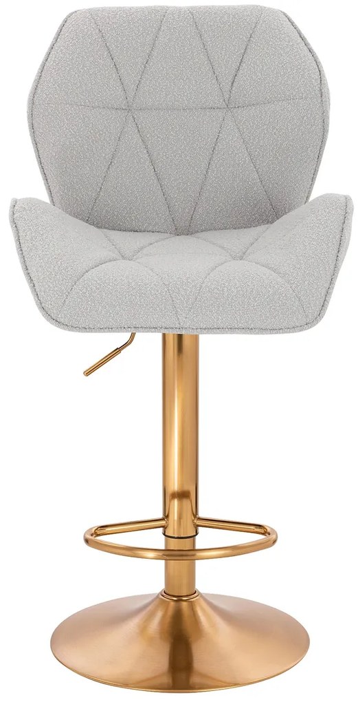 HR212W Scaun Gri Boucle cu Bază Aurie