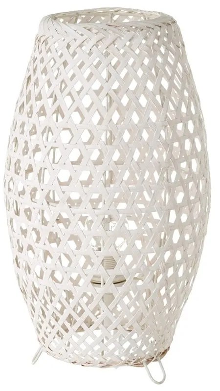 Veioză albă cu abajur din bambus (înălțime 36 cm) – Casa Selección