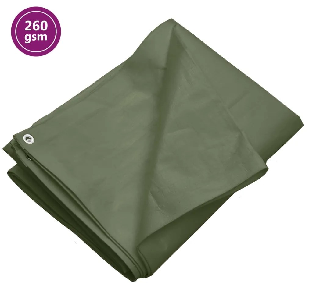 vidaXL Prelată 260 g/m², verde, 2x3 m, HDPE