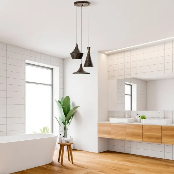 Lustră pe cablu TOM 3xE27/40W/230V gri