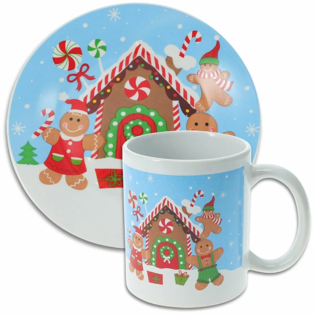 Set de cană și farfurie din ceramică Turtă dulce