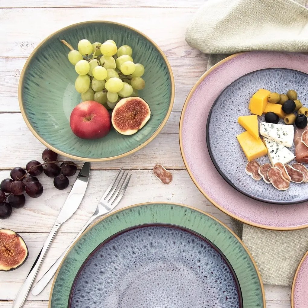 Orion Set de farfurii adânci din ceramică Glazeverde 20,5 cm, 6 bucăți