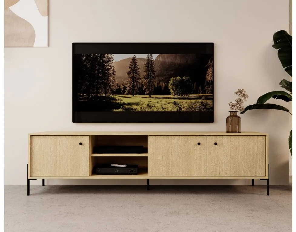 Comoda RTV in decor stejar SCANDI 203 3D