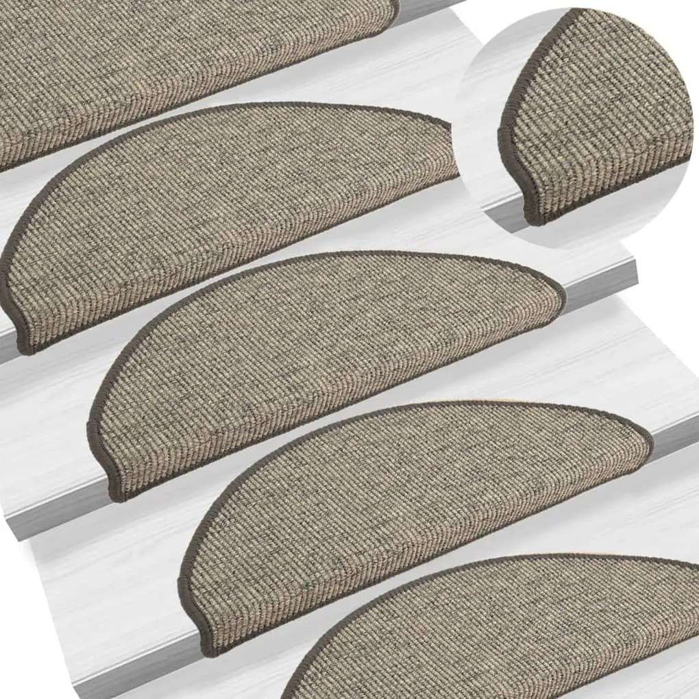 Covorase scari autoadezive, 15 buc., gri bej, 65x25 cm 15, gri si bej, 65 x 25 cm