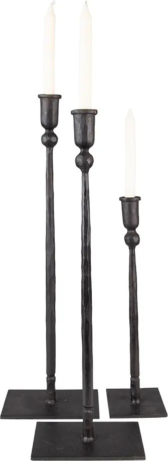 Set 3 suporturi de lumanari, din metal, H35 / 49 / 52 cm