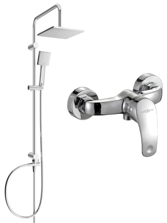 Mexen Tord set de duș cu pară de tip ploaie și baterie de duș Fabia, Crom - 746540200-00