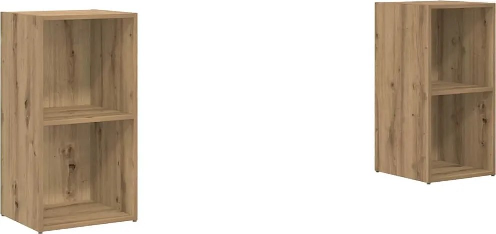 vidaXL Set comodă TV Pe perete 2 pcs Stejar Artizanal 37 x 35 x 72 cm