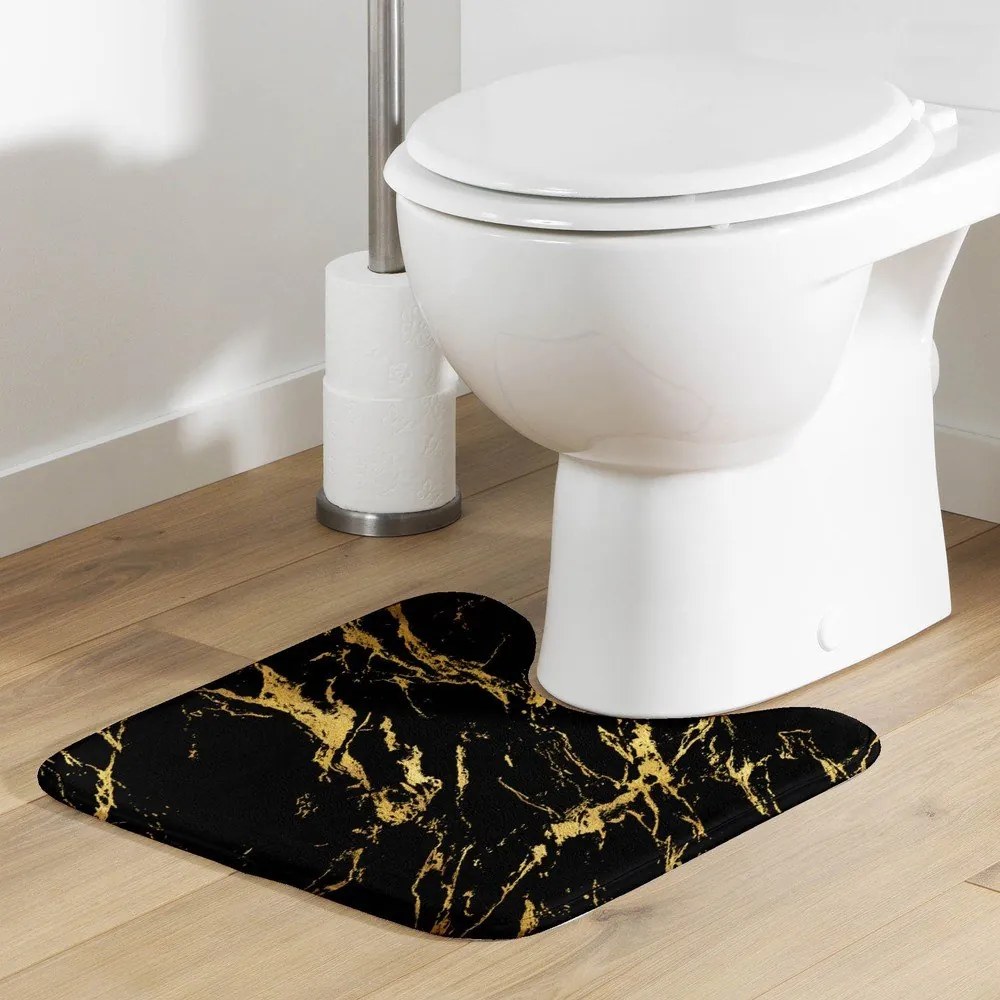 Covoraș de baie negru-auriu 45x45 cm Aquamarbre – douceur d'intérieur