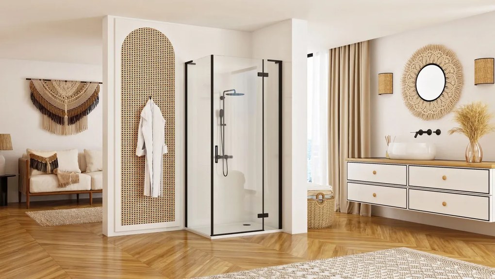 Cabina dus REA Hugo Black 80x90