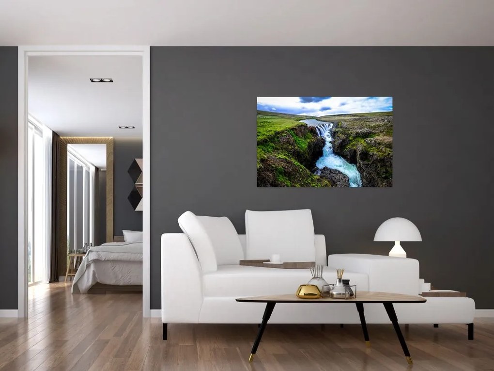 Tablou - Cascada intre stânci (90x60 cm)