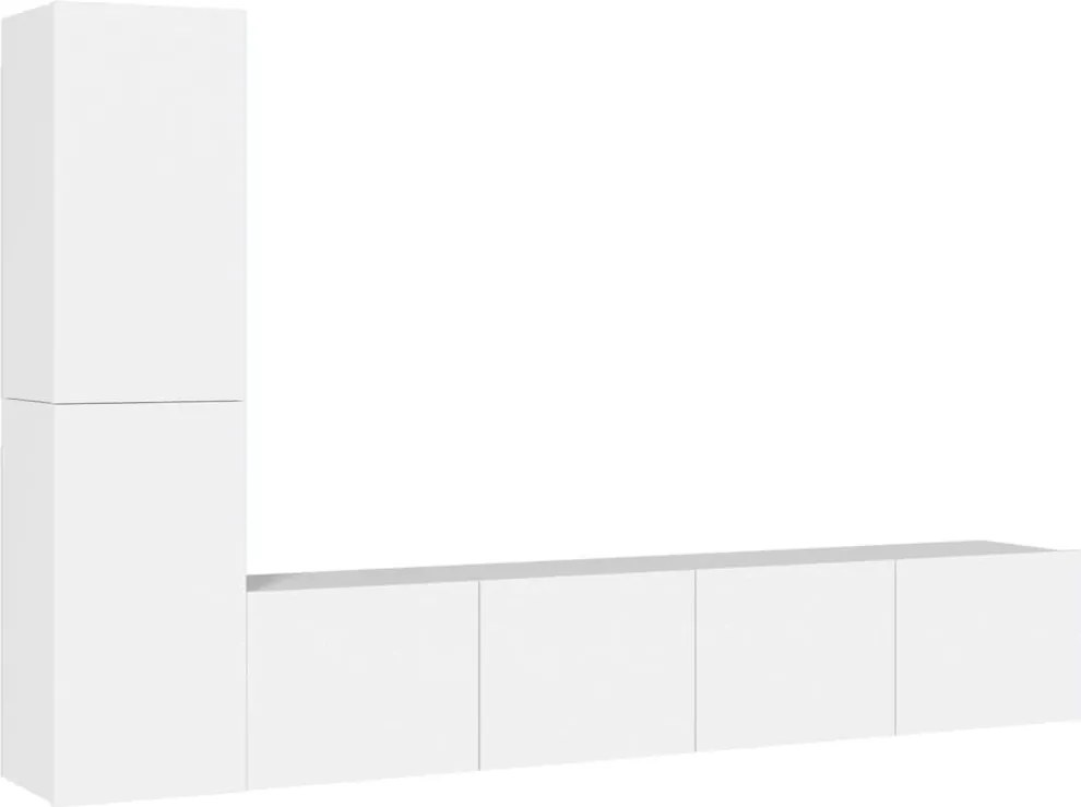 vidaXL Set dulap TV, 4 piese, alb, lemn prelucrat