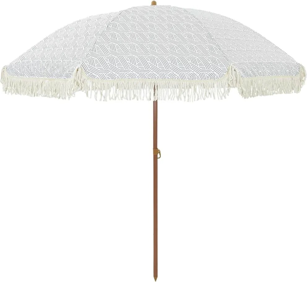 vidaXL Parasol de Plajă Gri și alb 205 x 205 x 210 cm