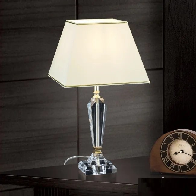 Veioza, lampa de masa design LUX VERONIQUE, auriu/ abajur crem