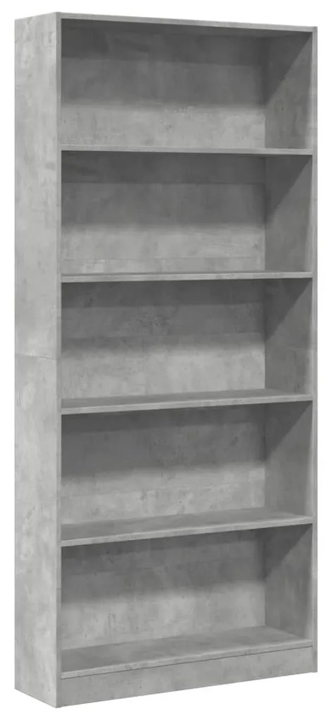 857856 vidaXL Bibliotecă, gri beton, 80x24x176 cm, lemn prelucrat