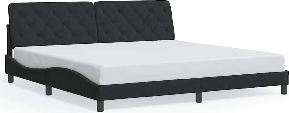 vidaXL Cadru de pat fără saltea, negru, 200x200 cm, catifea