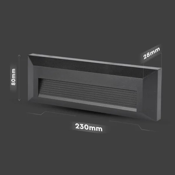 Corp de iluminat LED de exterior pentru scări LED/3W/230V IP65 3000K negru