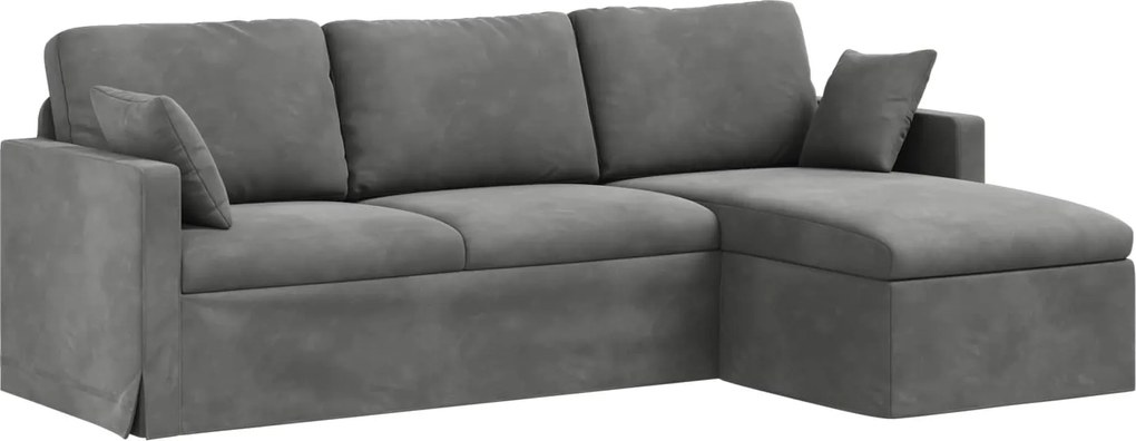 vidaXL Canapea Gri închis 198 x 134 x 80 cm Catifea