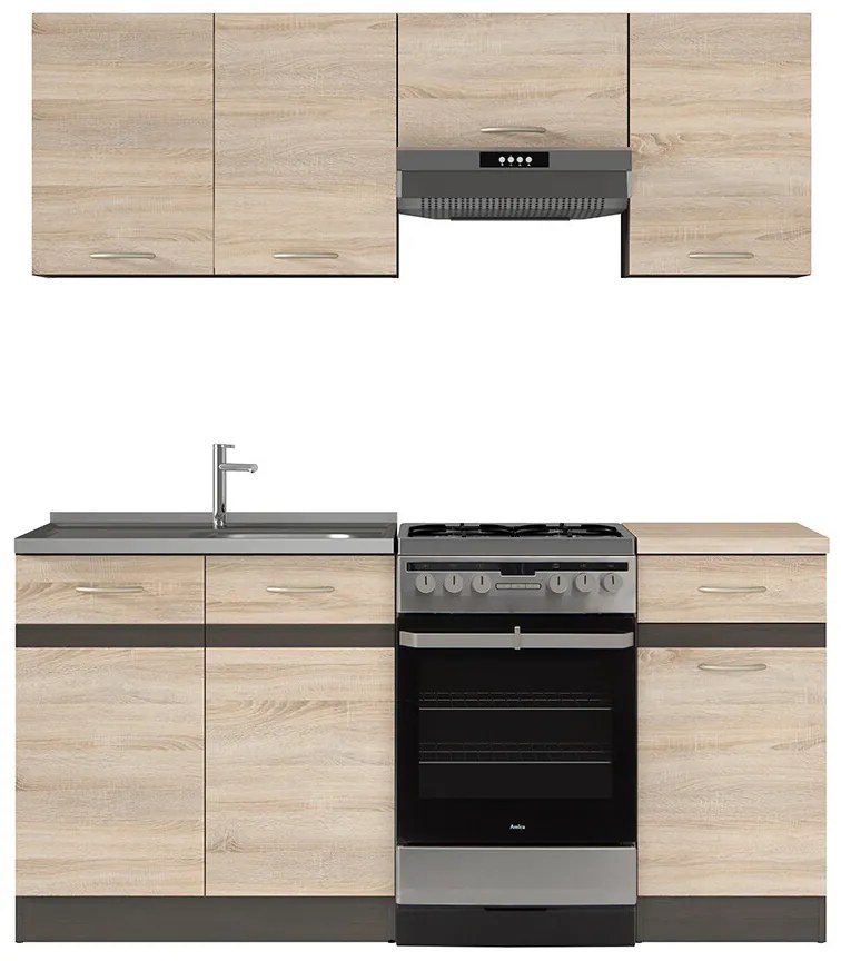 Bucătărie Junona line 170 cm (Wenge + Stejar sonoma). 1018158