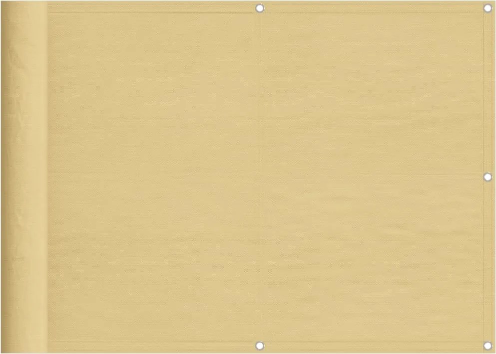 vidaXL Paravan de balcon, nisipiu, 75x400 cm, 100% poliester oxford