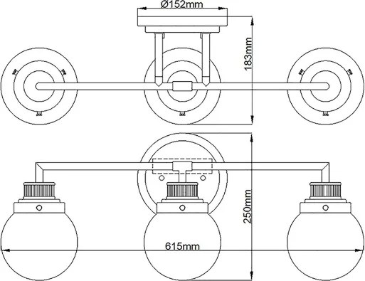 Quintiesse QN-POPPY3-HB-BATH - Aplica de perete pentru baie POPPY 3xE27/60W/230V IP44 aurie