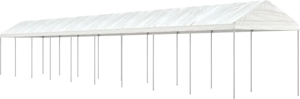vidaXL Foișor cu acoperiș, alb, 20,07x2,28x2,69 m, polietilenă