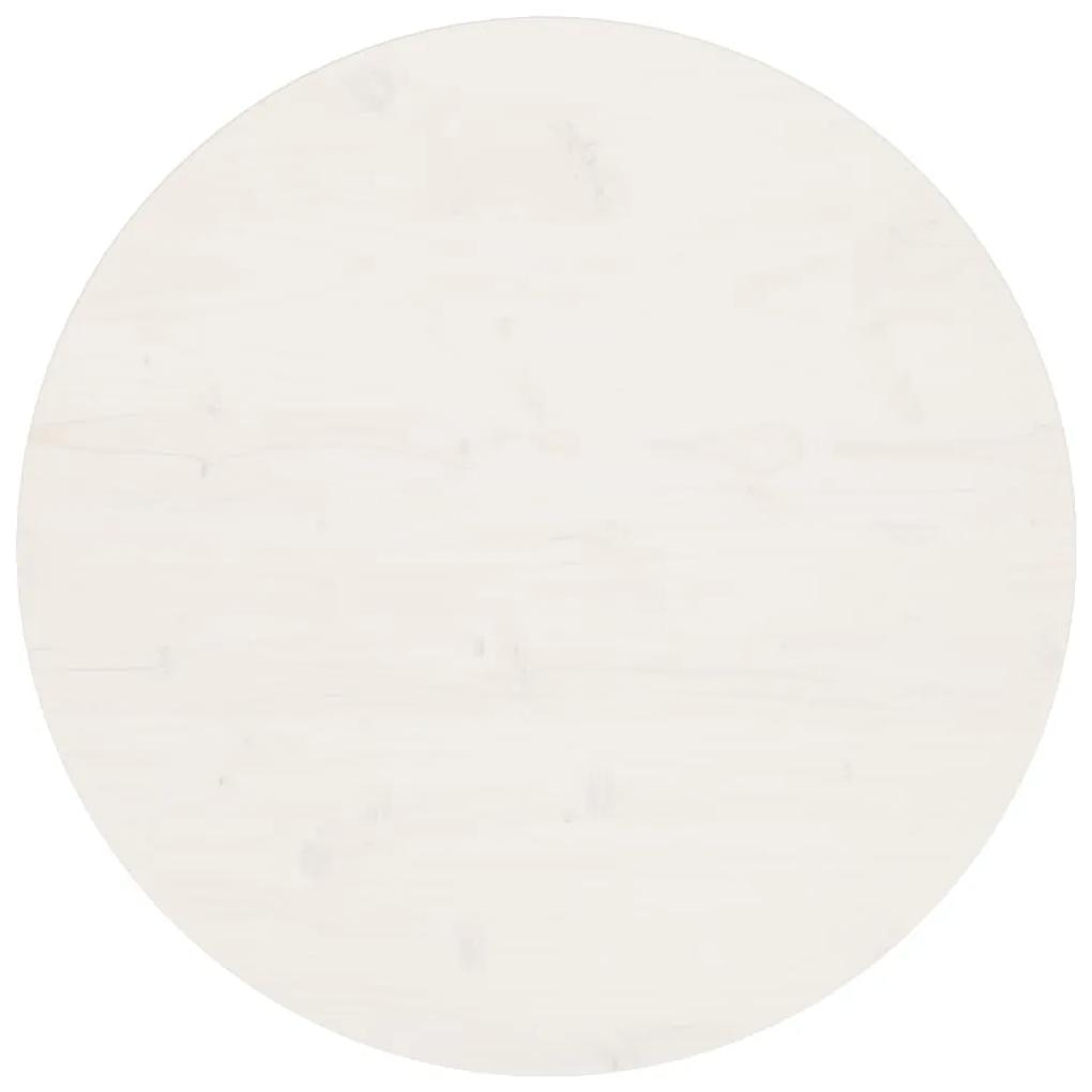 813655 vidaXL Blat de masă, alb, Ø70x2,5 cm, lemn masiv de pin