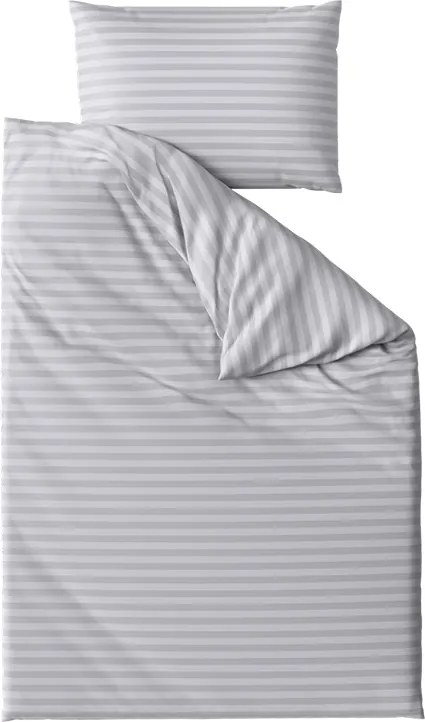 Lenjerie de pat hoteliera din microfibra JASMINE gri deschis - dungi 2 cm Dimensiunile lenjeriei: 70 x 90 cm | 140 x 220 cm