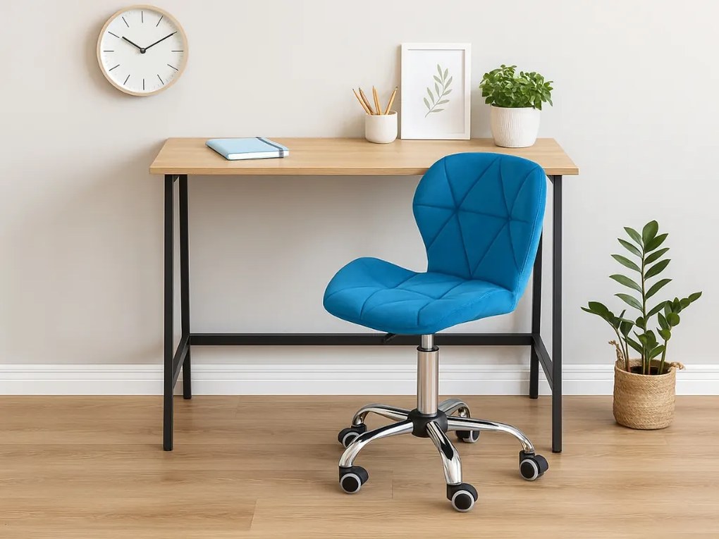 Set pentru birou masa de birou TAYLOR SONOMA 100x50 cm + scaun de birou AVOLA VELVET albastru regal