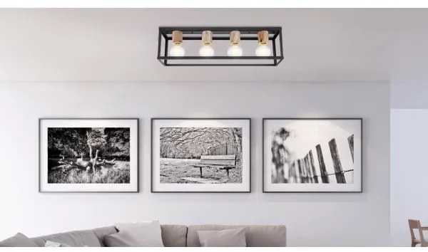 Plafonieră Globo 15476-4D HAGAR 4xE27/60W/230V