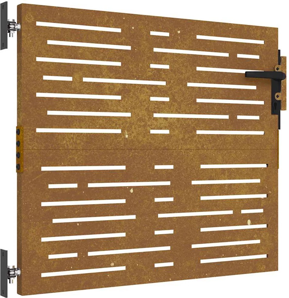 vidaXL Poartă de grădină 85x100 cm, oțel Corten, design pătrat