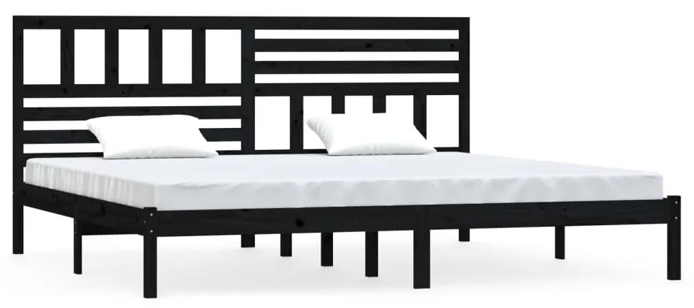 3101042 vidaXL Cadru de pat Super King, negru, 180x200 cm, lemn masiv de pin