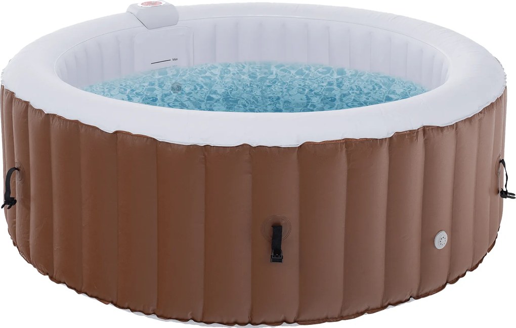 Cada cu hidromasaj gonflabil, maro/alb, 2-4 pers., 800 l, KAMINO NEW TYP 1