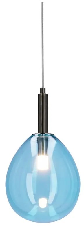 Lustră albastră LED cu abajur din sticlă Lukka – Candellux Lighting