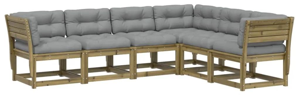 3217029 vidaXL Set canapele de grădină cu perne, 6 piese, lemn de pin tratat