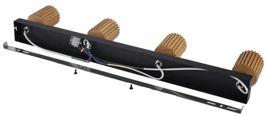 Brilagi - Spot MODERN WOOD 4xGU10/8W/230V lemn de cauciuc/negru