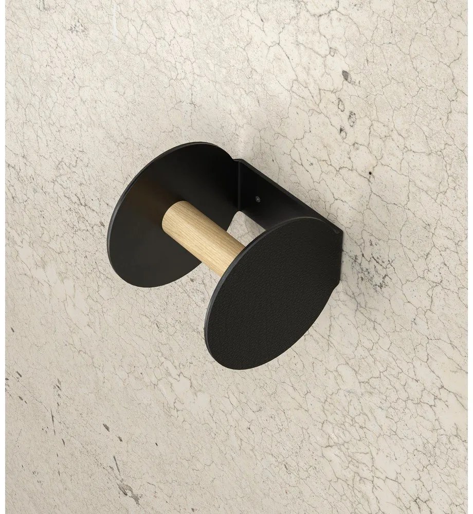 Suport pentru hârtie igienică negru de montat pe perete Bull – LIND DNA