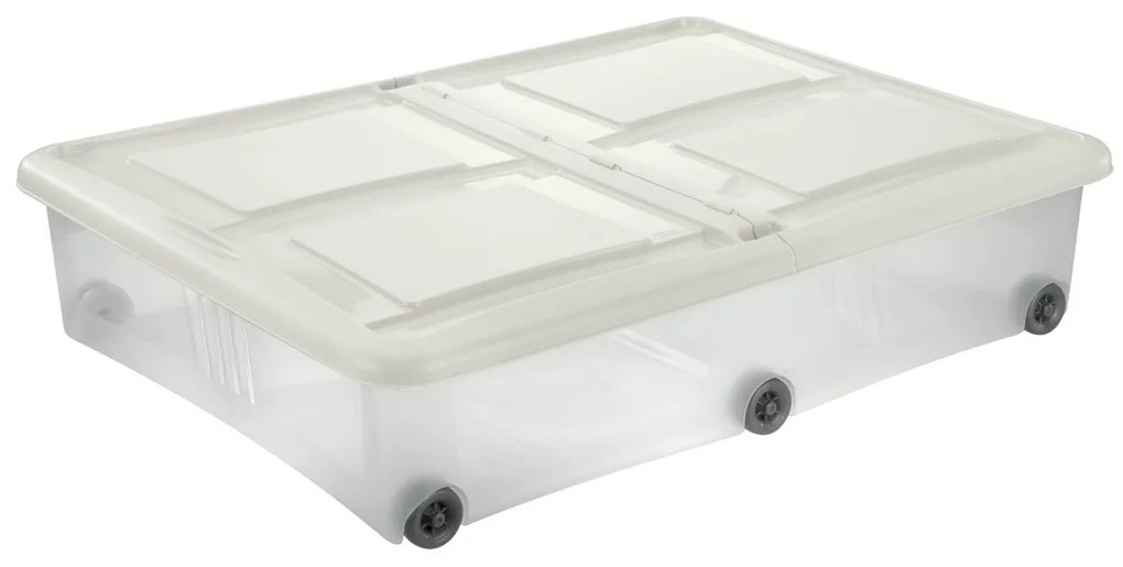 Cutie de depozitare cu capac Tontarelli Stockbox61 l , transparent/alb